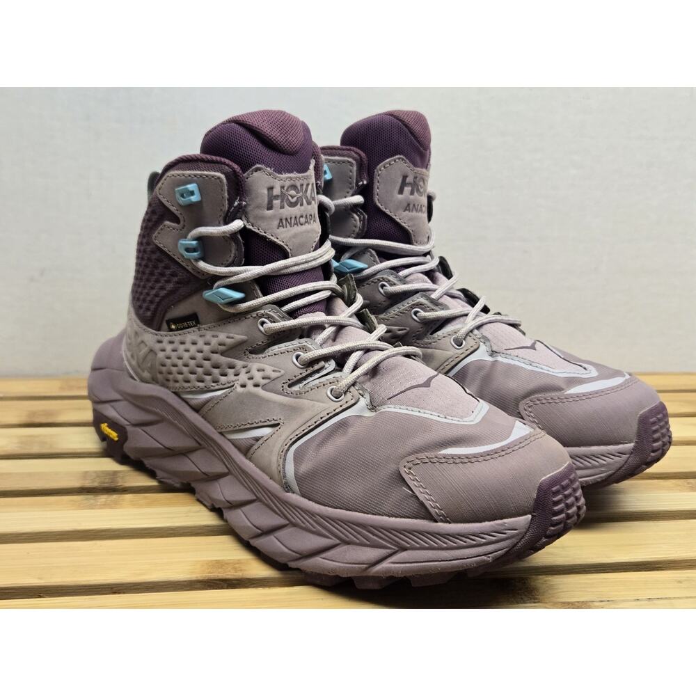 Hoka One Womens Purple Anacapa Mid GTX Gore-Tex Boots Size 8.5B - Picture 2 of 12